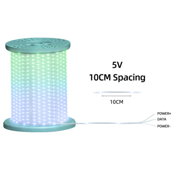 5V10CM Color Changing 32.8 FT 100 LED Christmas Pebble String Lights